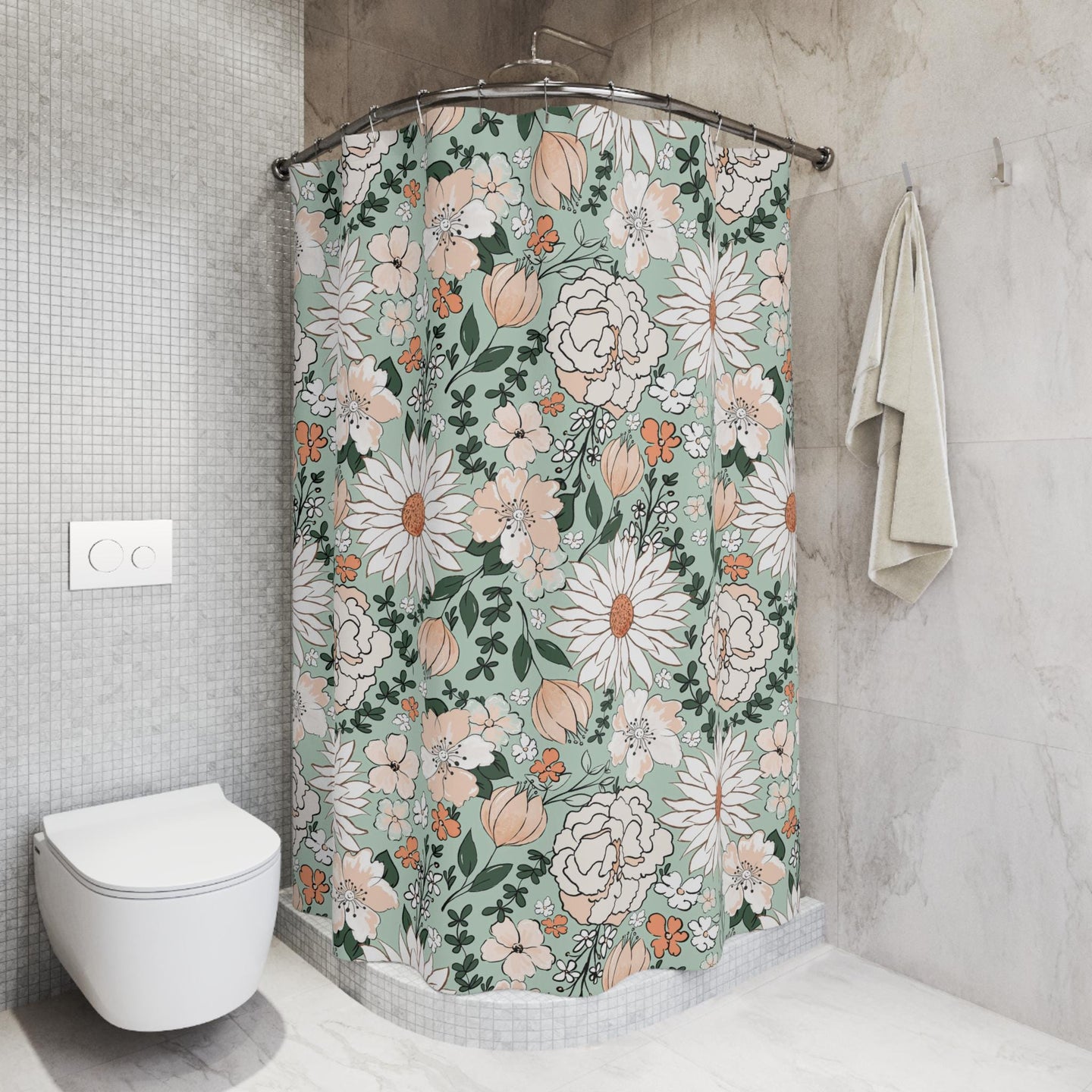Boho Shower Curtain, shower curtain retro, shower curtain boho, custom shower curtain, vintage shower curtain, botanical shower curtain